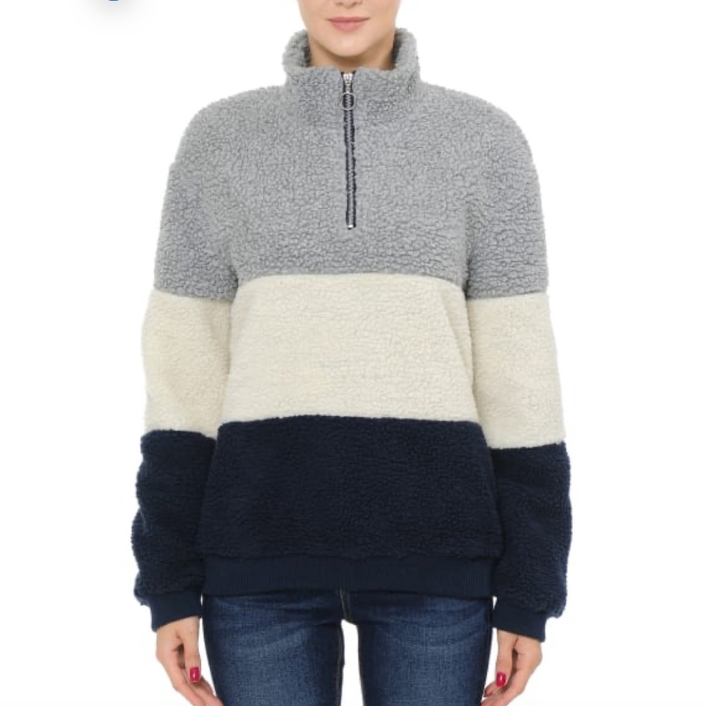 AMBIANCE Juniors' Sherpa Mockneck 1/4-Zip Pullover